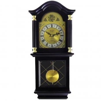 Bedford Clock Collection 26 Inch Chiming Pendulum Wall Clock in Antique Mahogany Cherry Oak Finish image