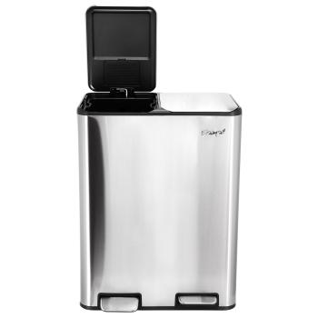 Elama 2 Section 30 Liter/ 8 Gallon Each Section Trash and Recycling Step Bin with Slow Close Mechanism image