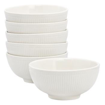 Elama Gretel 6 Piece Round Stoneware Cereal Bowl Set in White image