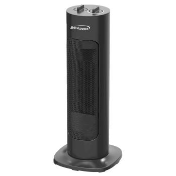 Brentwood 1500 Watt Portable Oscillating Ceramic Tower Space Heater in Black image