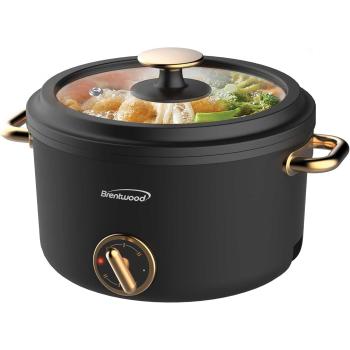 Brentwood 2.5 Liter Multi-Function Electric Hot Pot Cooker in Black image