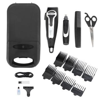 Impress 18 Piece Cordless Rechargeable Hair Cutting Kit and Nose Trimmer with Storage Case image