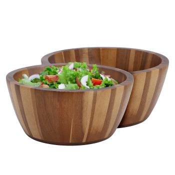 MegaChef 2 Piece 8.5 Inch Acacia Wood Salad Bowl Set image