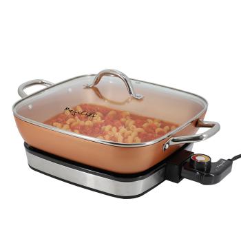 MegaChef 11.81 Inch Electric Fry Pan with Copper Coating image