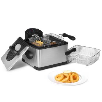 MegaChef 4.23 Quart Stainless Steel Electric Deep Fryer with Timer image