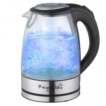 MegaChef 1.7Lt. Glass and Stainless Steel Electric Tea Kettle image