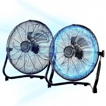 Vie Air 20 Inch Twin Pack Industrial Tilting High Velocity 3 Speed Metal Floor Fan image