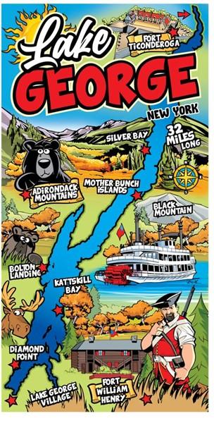 Lake George Map Towel
