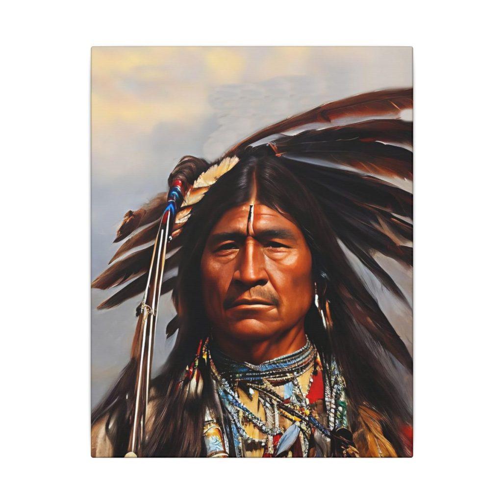 Warrior, Native American Matte Canvas, American Indian Wall Art