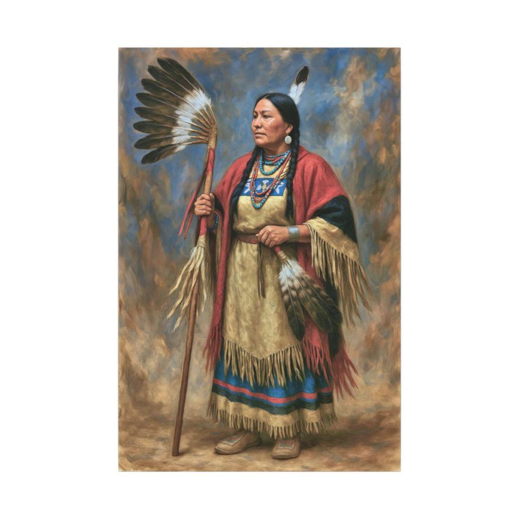 Grand Entry Keeper Dancer Canvas Print, Native American Traditional Cultural Heritage image