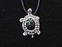 Turtle pendant with green marble center image