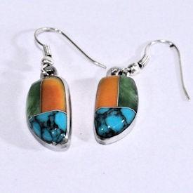 Stone Mosaic Inlaid Earrings image