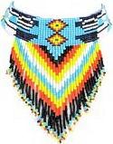 Turquoise Feathers Seeing Eye Beaded Choker Necklace image