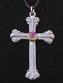 Cross with multi-color jewel pendant image