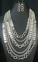 Chain and Block necklace set image