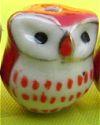 Red Porcelain Owl Bead image