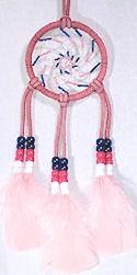 Beaded Pink 3 Inch Spiral Dream Catcher Mirror Ornament image