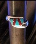 Turquoise and Coral Ring #001 image