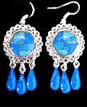 Turquoise Inlaid Earrings with Teardrops image