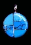 Inlaid Turquoise Pendant with 18 Inch Chain #P2-025 image