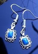 Navajo Inspired Turquoise Rectangular Earrings image
