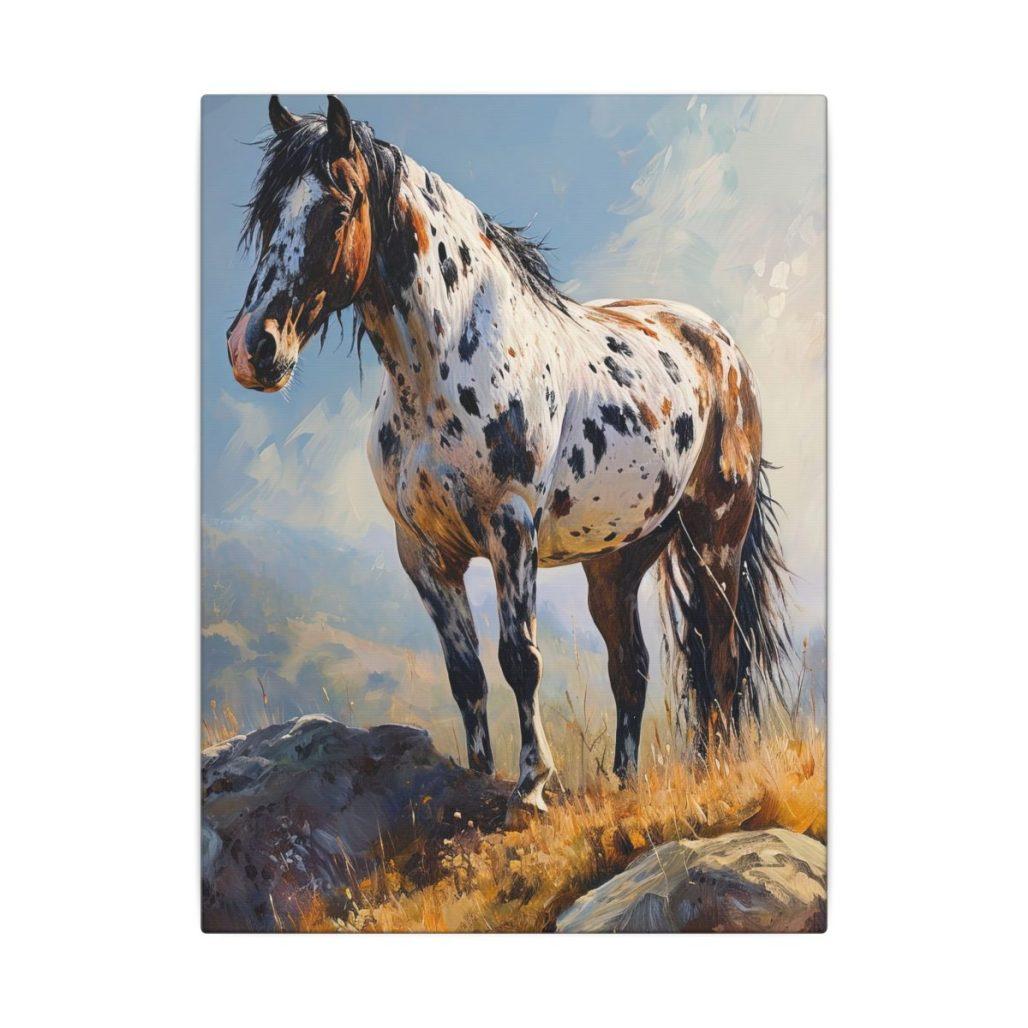 Appaloosa Canvas Wall Art, Wild Horse Print, Nature Animal Home Decor, Equine Artwork