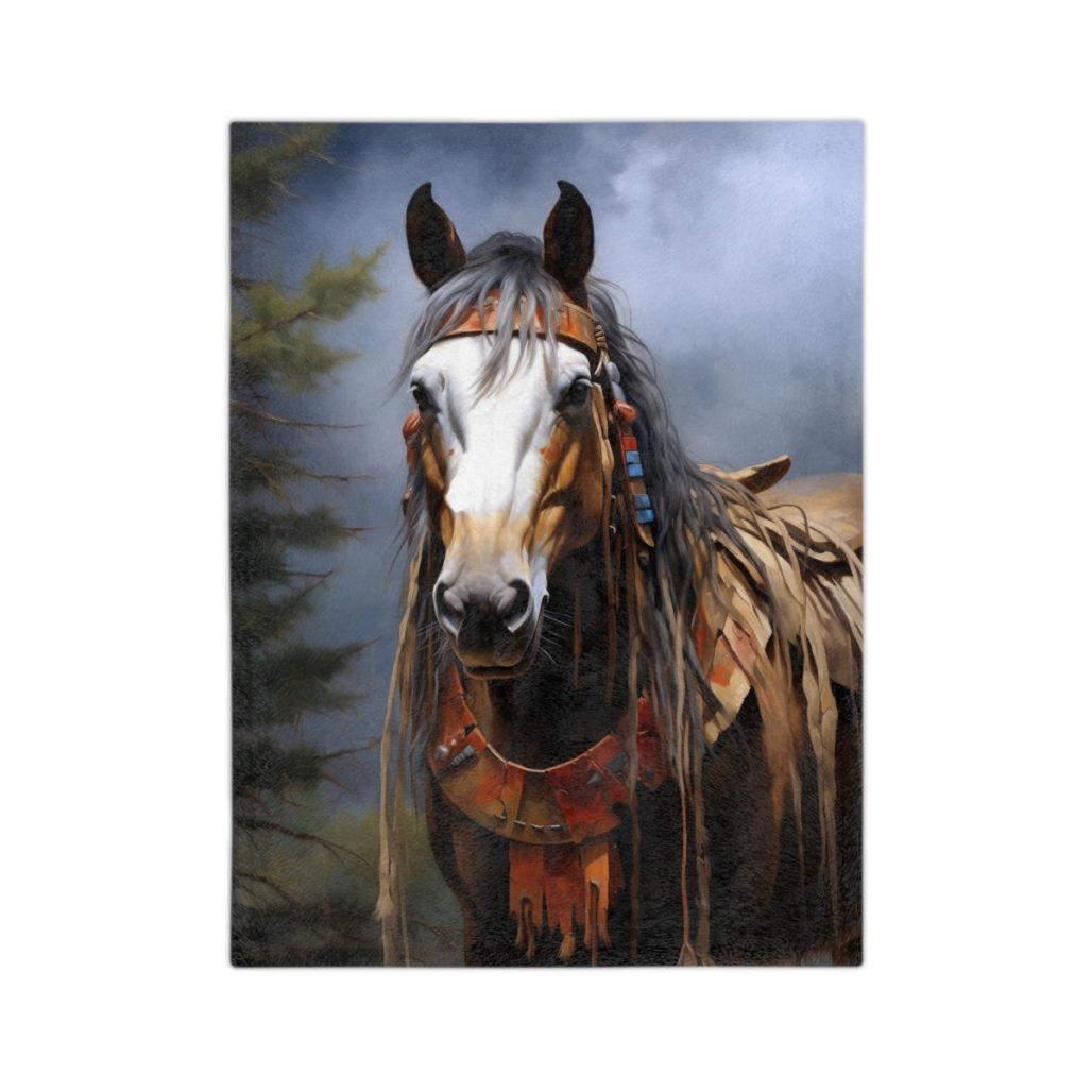 War Horse Plush Velveteen Minky Blanket