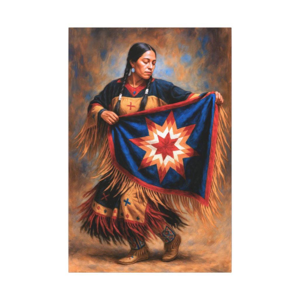 Star Shawl Fancy Dancer, Native American Portrait, Cultural Heritage Artwork image