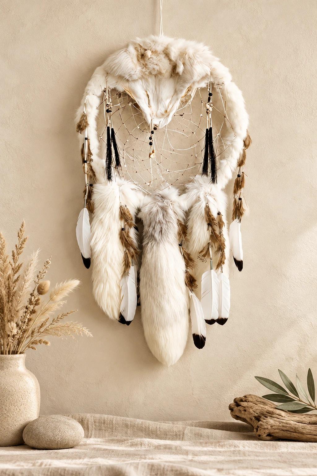 Arctic Fox Dreamcatcher Medicine Shield image