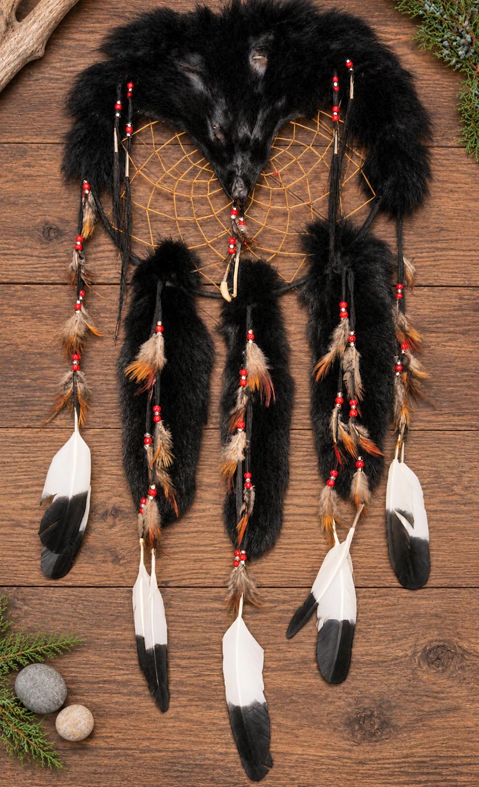 Black Fox Dreamcatcher Medicine Shield image