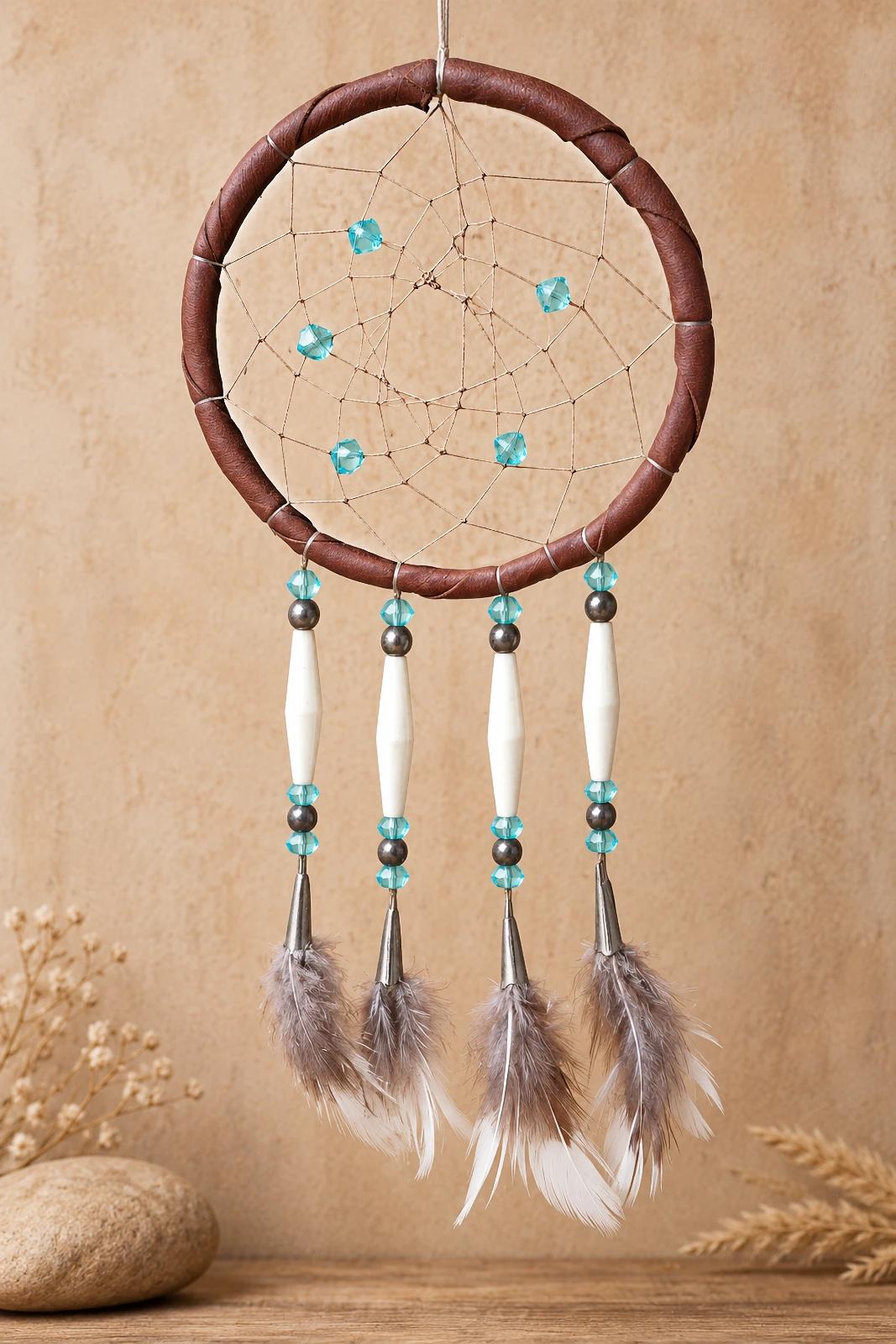 5 inch Hairpipe Dream Catcher with Lady Amherst Pheasant Feathers image