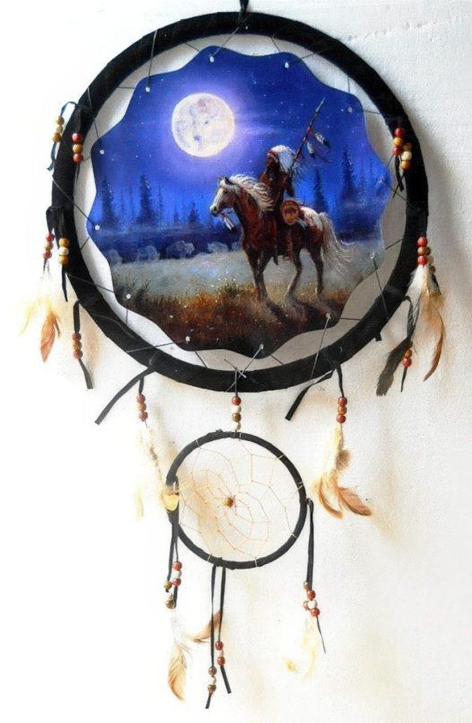 Indian on Horse Mandella Dreamcatcher Wall Art