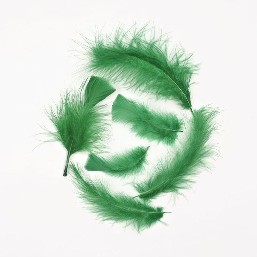 Kelly Green Turkey Marabou Feathers, 3 to 8 inches image