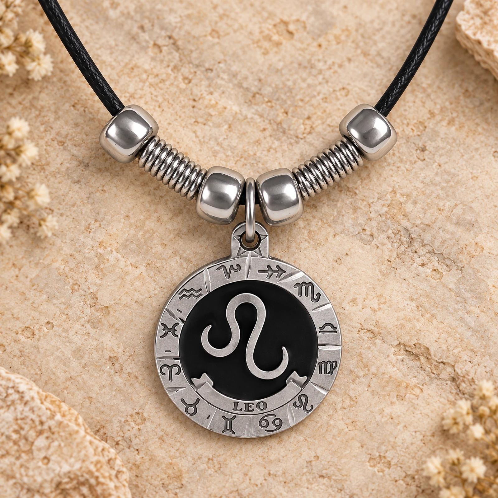 Leo Fine Pewter Zodiac Necklace image