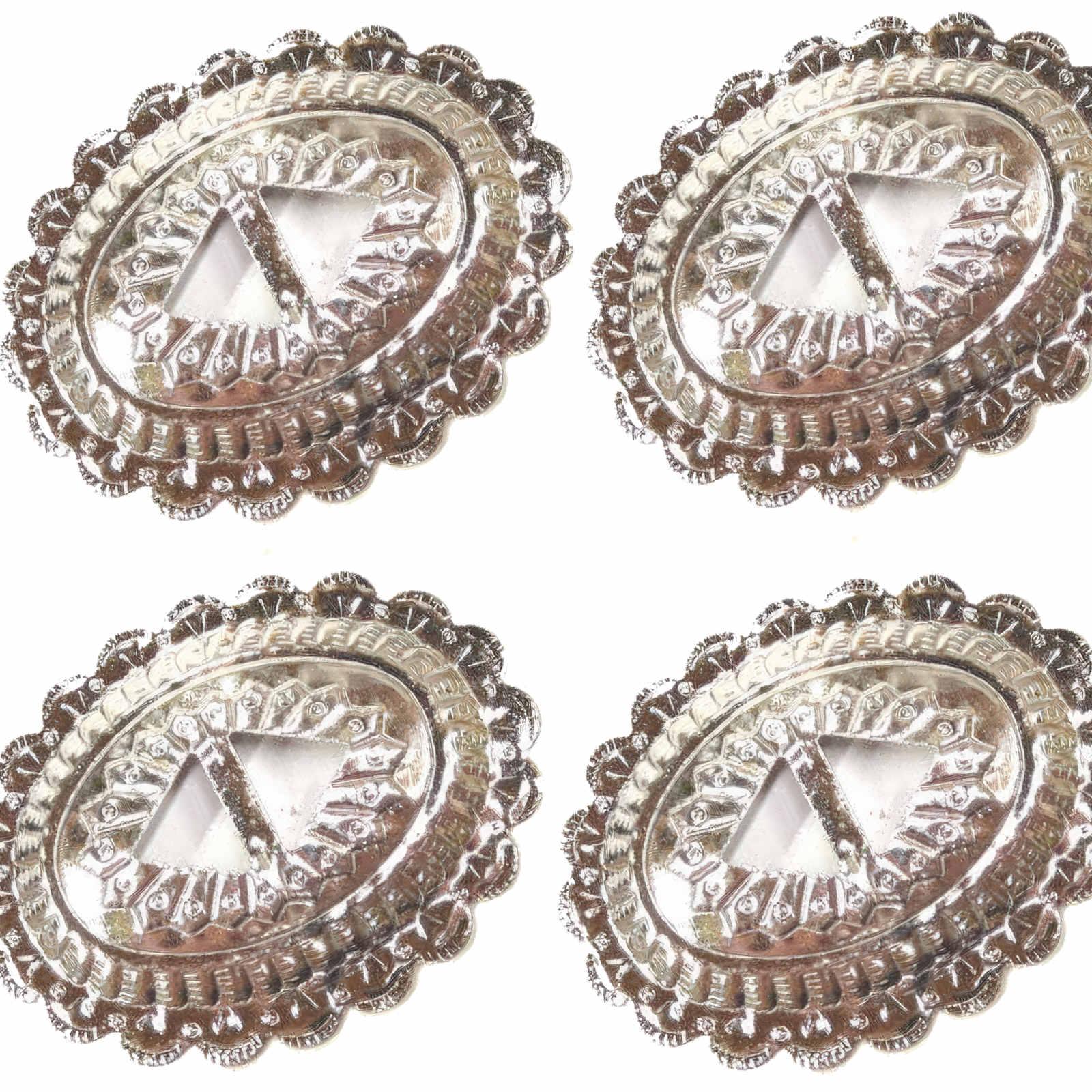 10 Oval Silver Conchos, 2 1/8 inch Southwest Embossed Metal Embellishment image
