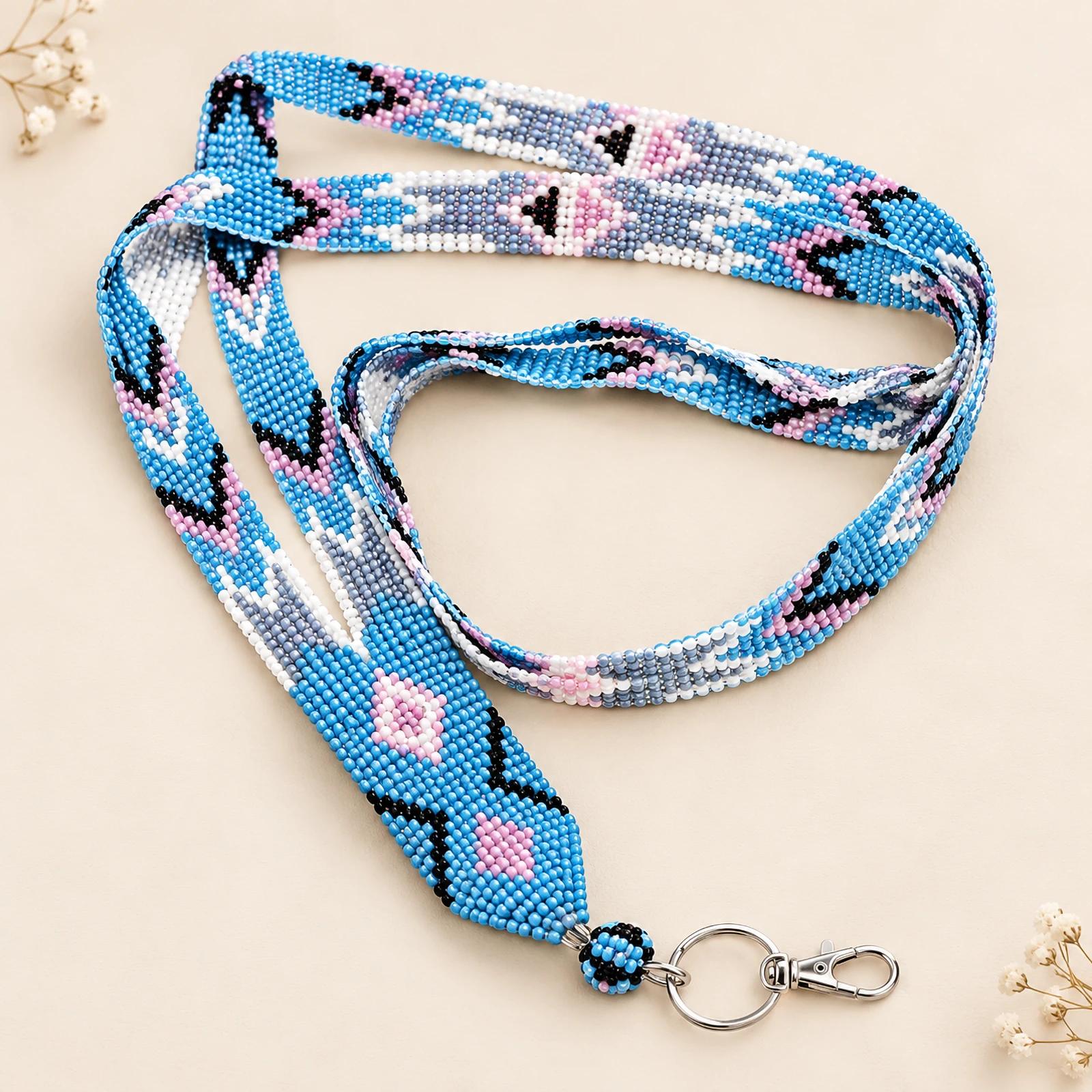 Pink, Turquoise and Black Medicine Eye Lanyard-ID holder image