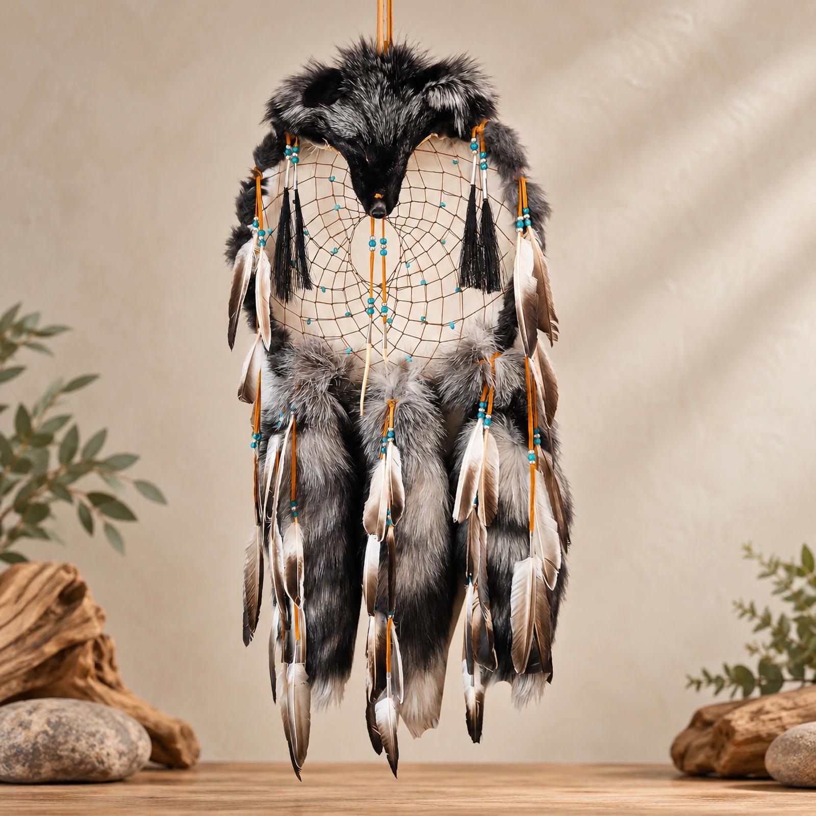 Silver Fox Dreamcatcher Medicine Shield image