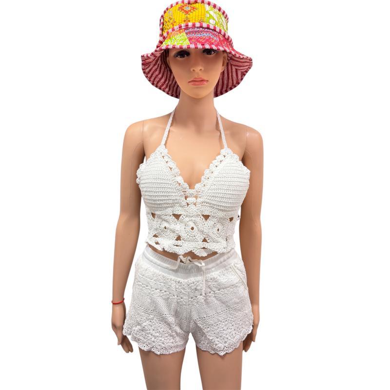 Cotton Lace Crochet White Bra