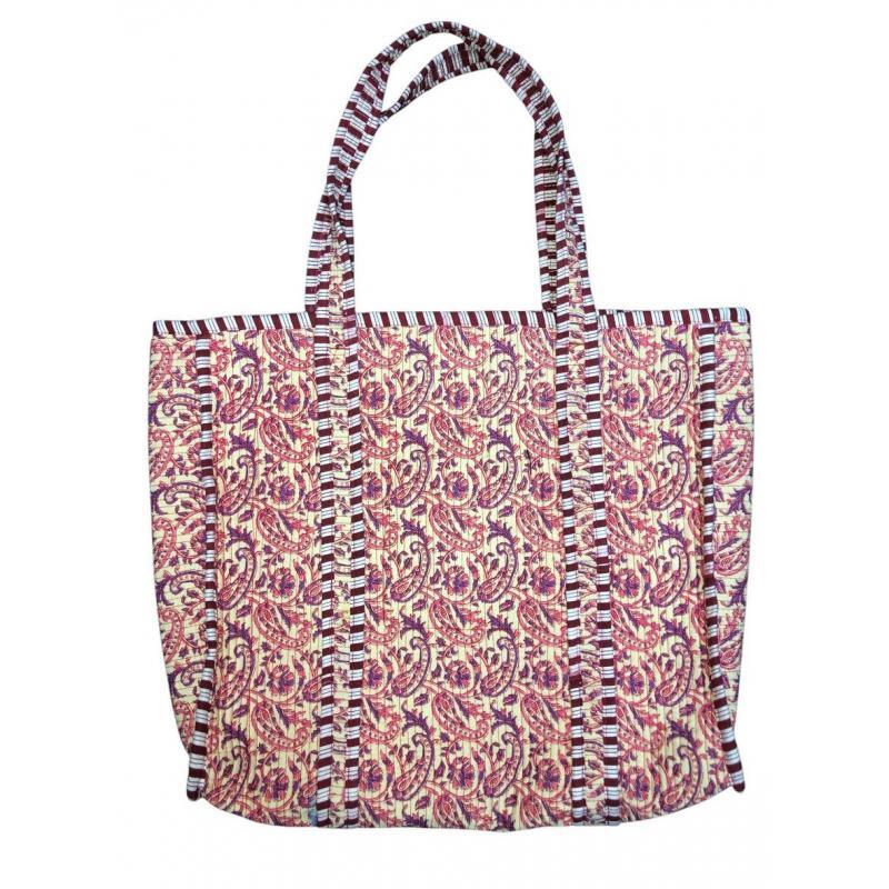 Cotton Quilted Paisley Shopping Bag