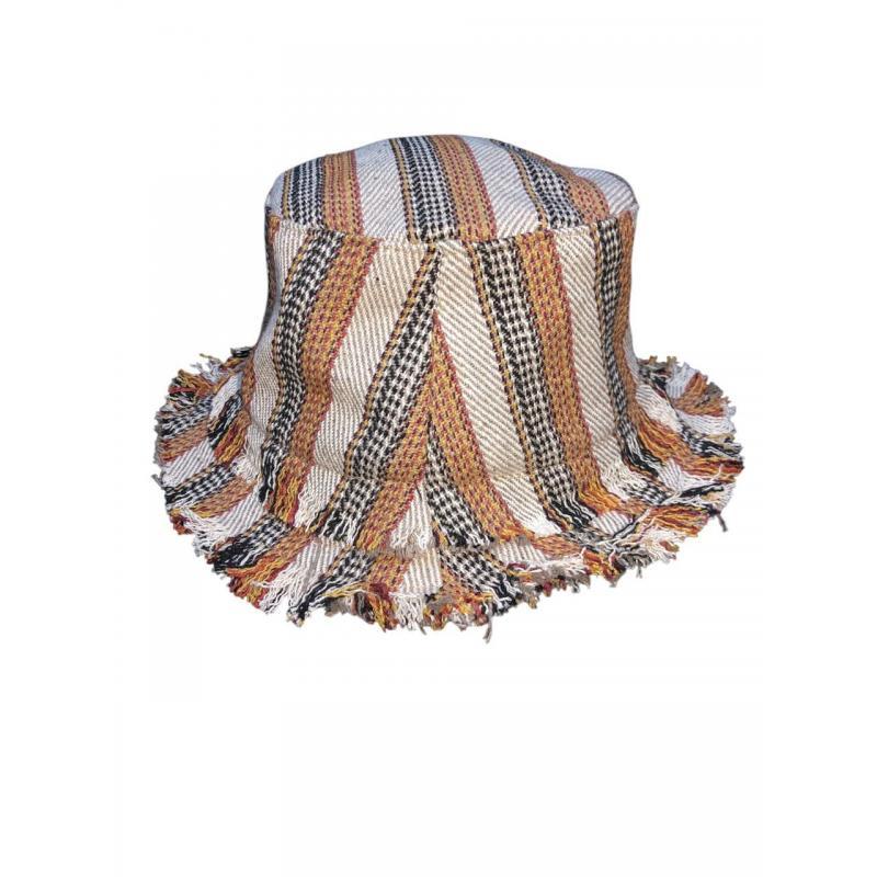 Cotton High Mountain Fringe Bucket Sun Hat image
