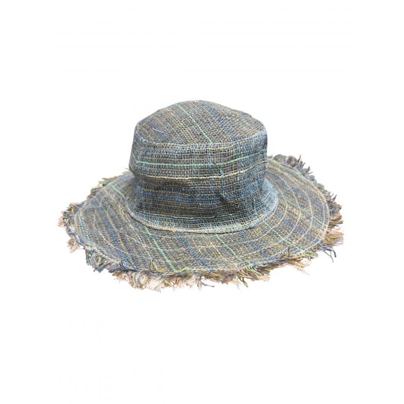 Cotton Hemp Silver Gray Fringe Sun Bucket Hat image