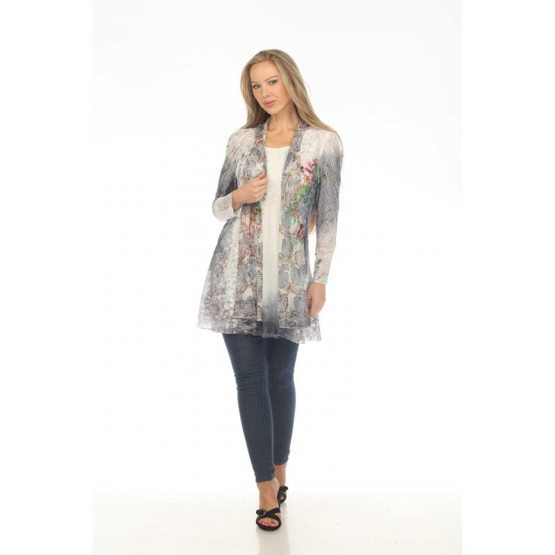 Women's Multi Floral Crochet Cardigan / Tunic