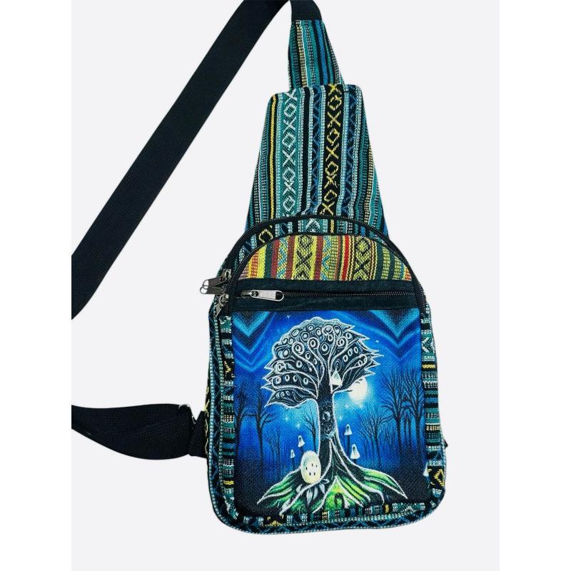 Cotton Mystic Grove Tree of Life Side Crossbody Backpack image