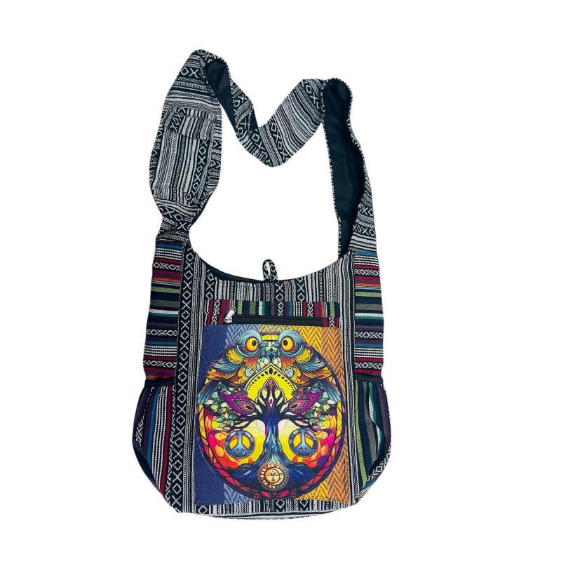 Cotton Multi Color Side Pocket Yoga Tree of Life Bag image