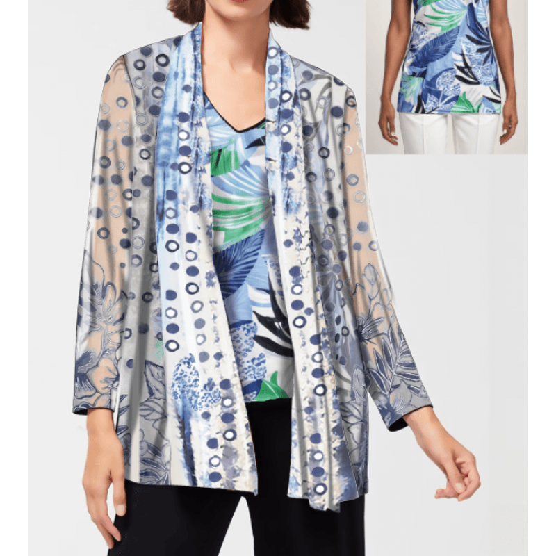 Sea Polka Burnout Top and Cardigan Twin Set image