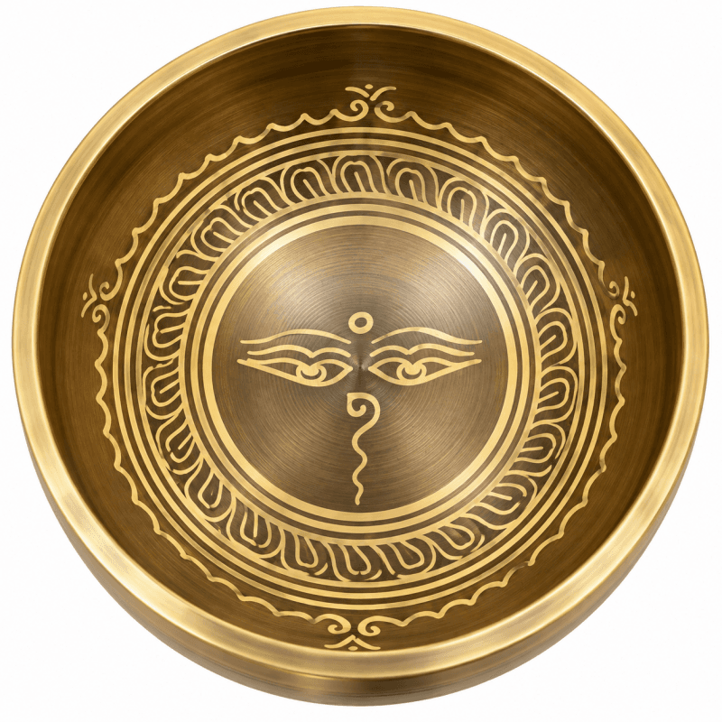 Om Mani Padme Hum & Buddha Eye Singing Bowl image
