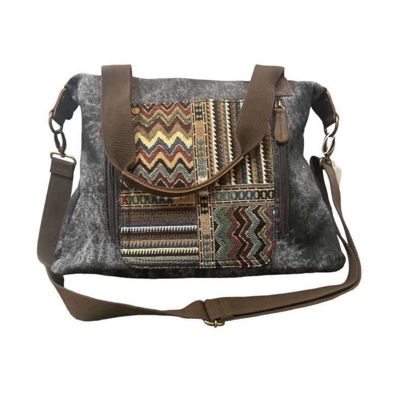 Canvas Leather Trim Multi Tote Bag