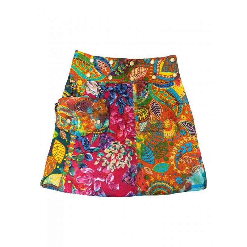 Cotton Multi Free Style Red Sea Mini Skirt HF43 image