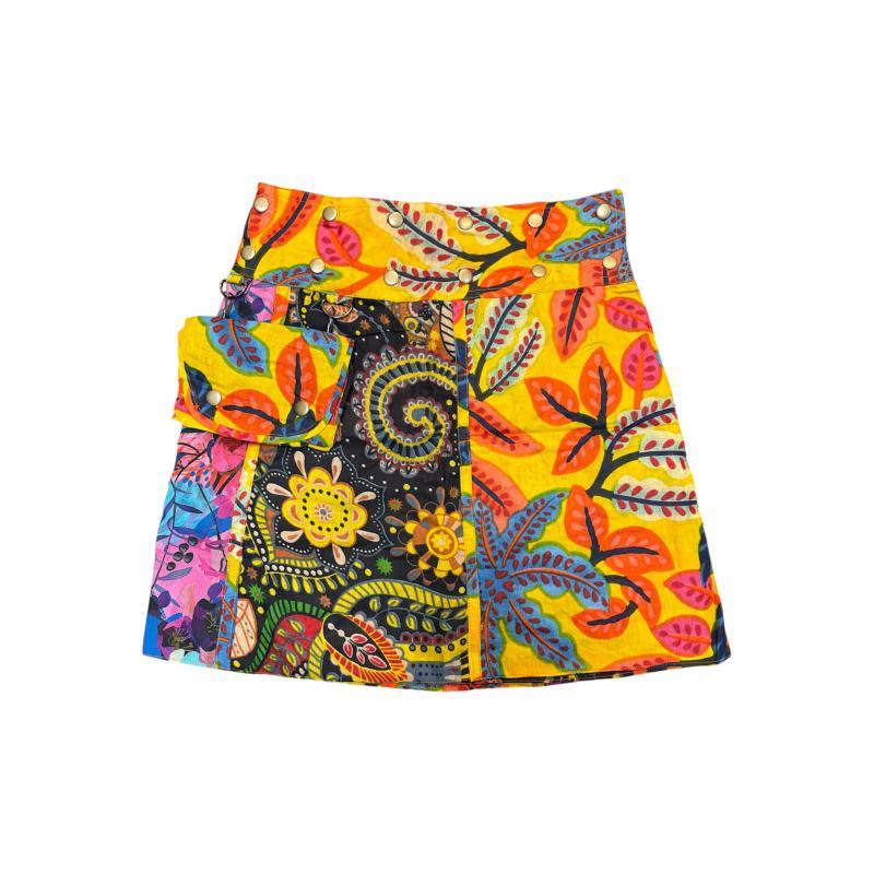 Cotton Multi Free Style Red Sea Mini Skirt HF44 image