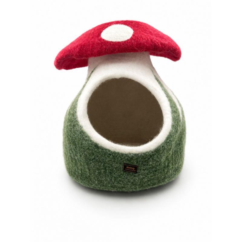 Felt Red Mushroom Umbrella Cat Cave LH07 image